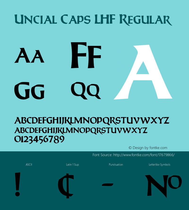 Uncial Caps LHF Regular Version 001.901 Font Sample