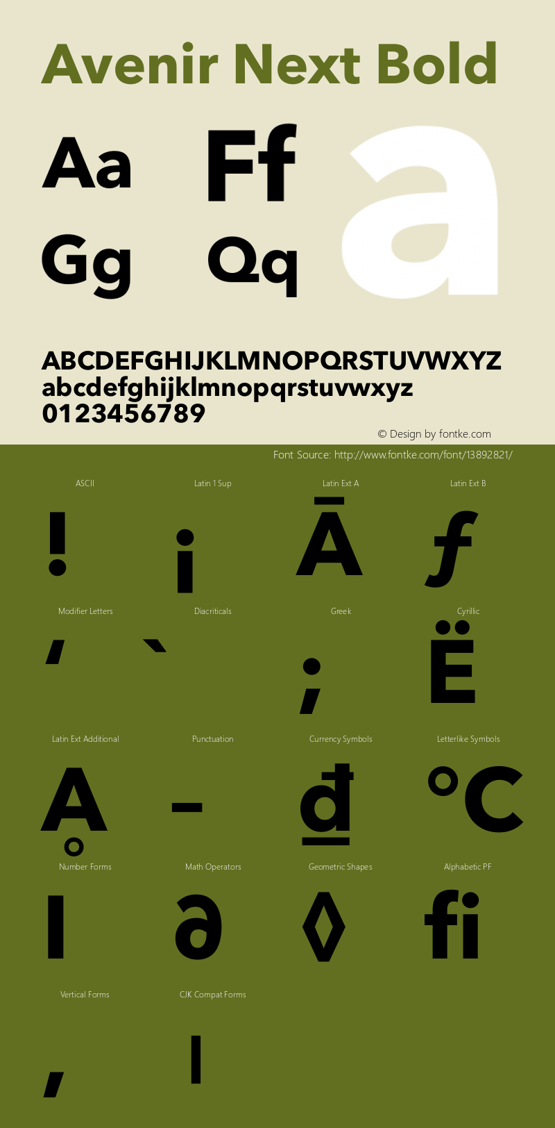 Avenir Next Bold 8.0d5e5 Font Sample