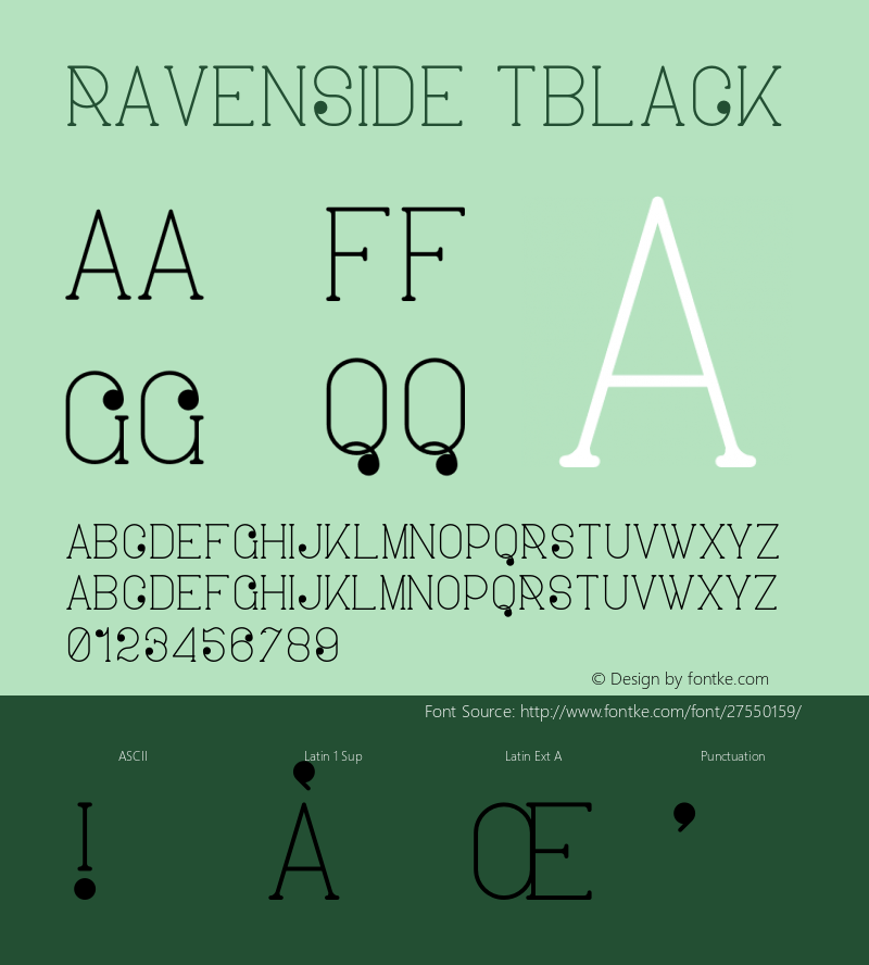 Ravenside Tblack Version 1.002;Fontself Maker 3.0.0-3 Font Sample