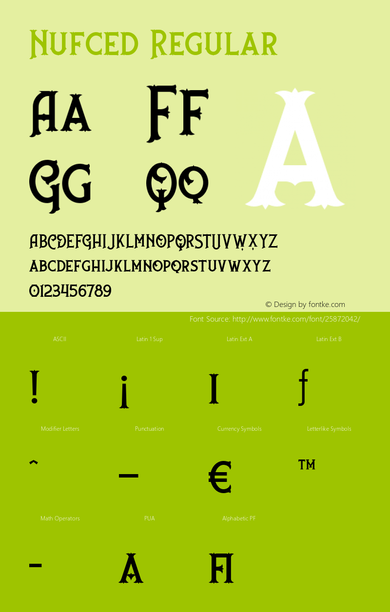 Nufced Version 1.000 Font Sample