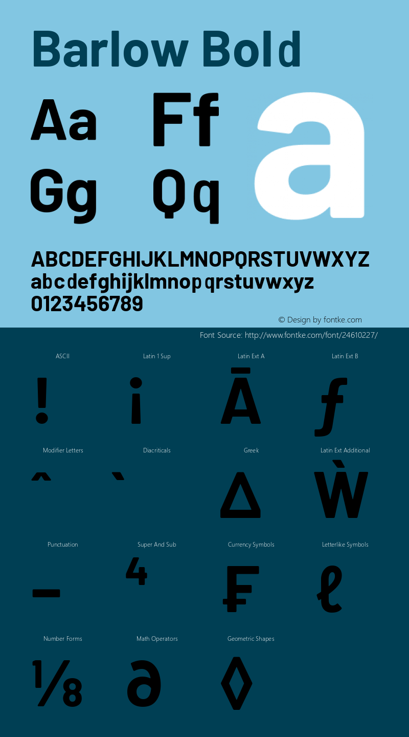 Barlow Bold Version 1.107 Font Sample