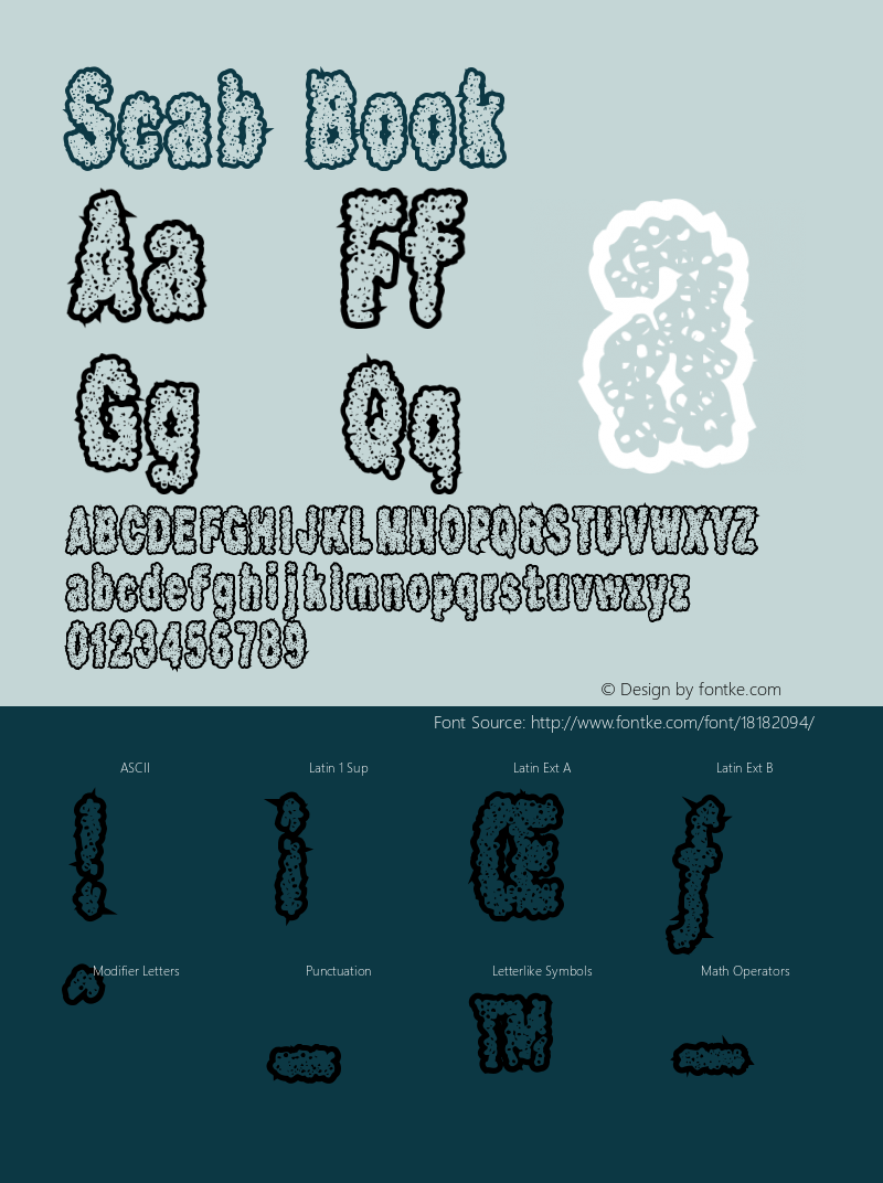 Scab Book Version Macromedia Fontograp Font Sample