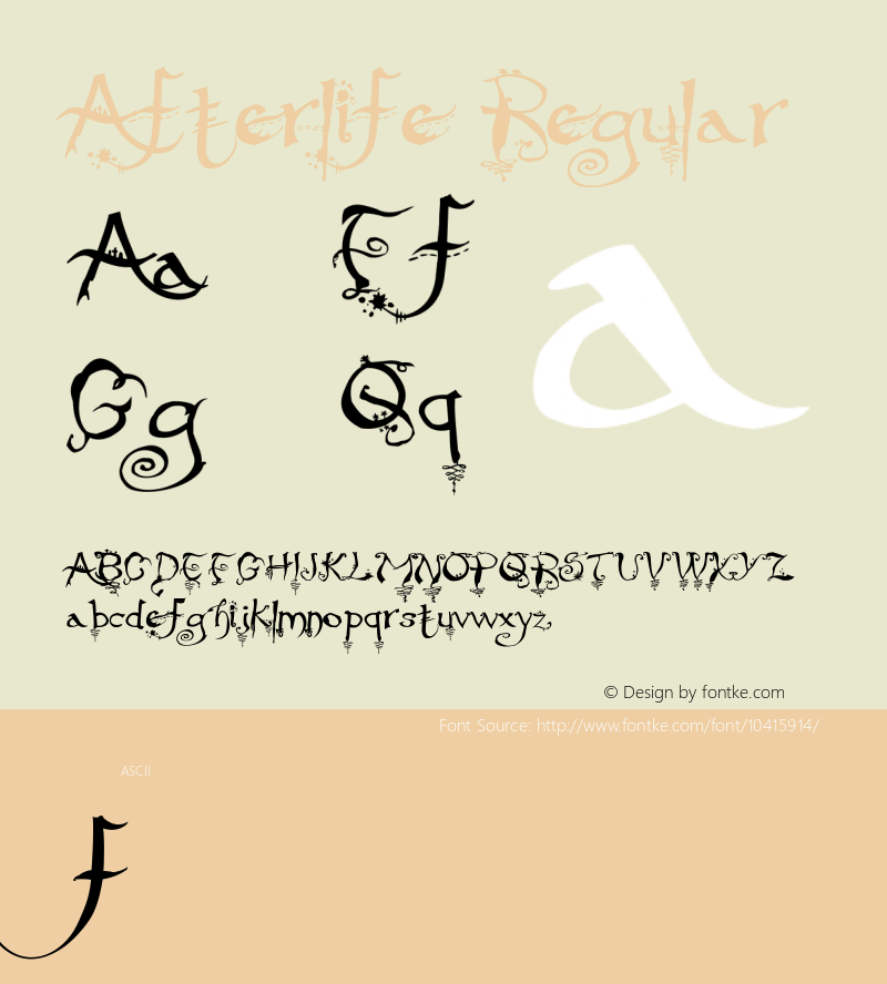 Afterlife Regular 001.000 Font Sample