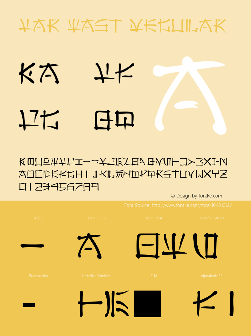 Far East Regular Version 1.01 Font Sample