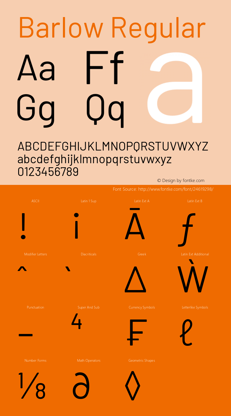 Barlow Regular Version 1.200 Font Sample