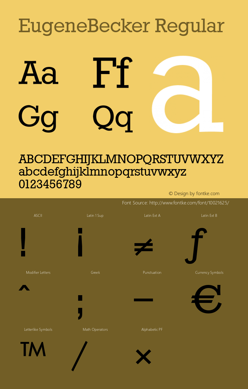 EugeneBecker Regular 001.000 Font Sample