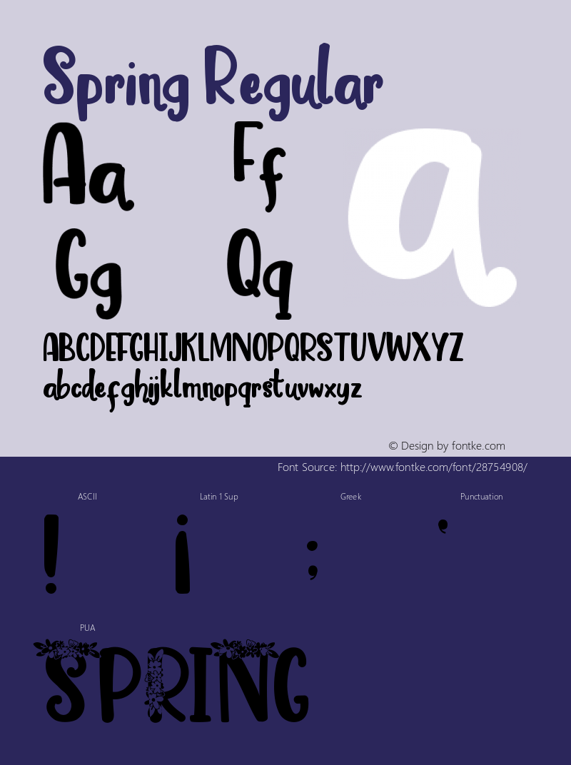 Spring Version 1.00;March 11, 2019;FontCreator 11.5.0.2430 64-bit Font Sample