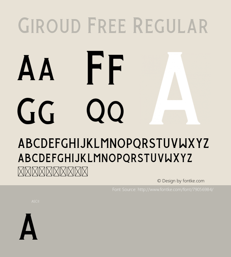 Giroud Free Regular Version 1.000 Font Sample