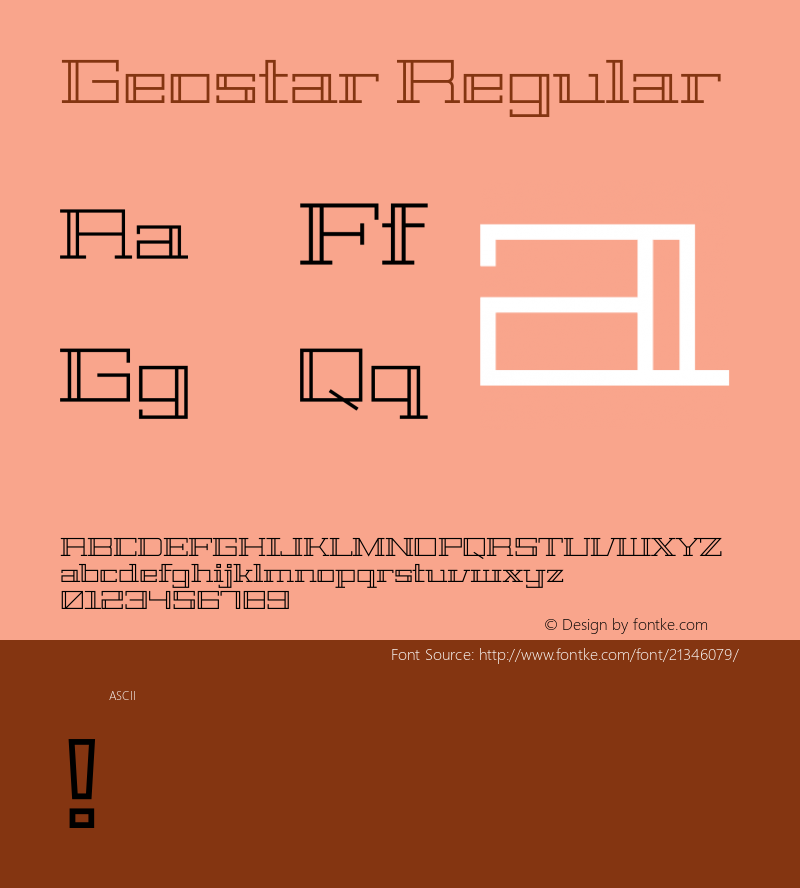 Geostar Version 1.0 Font Sample