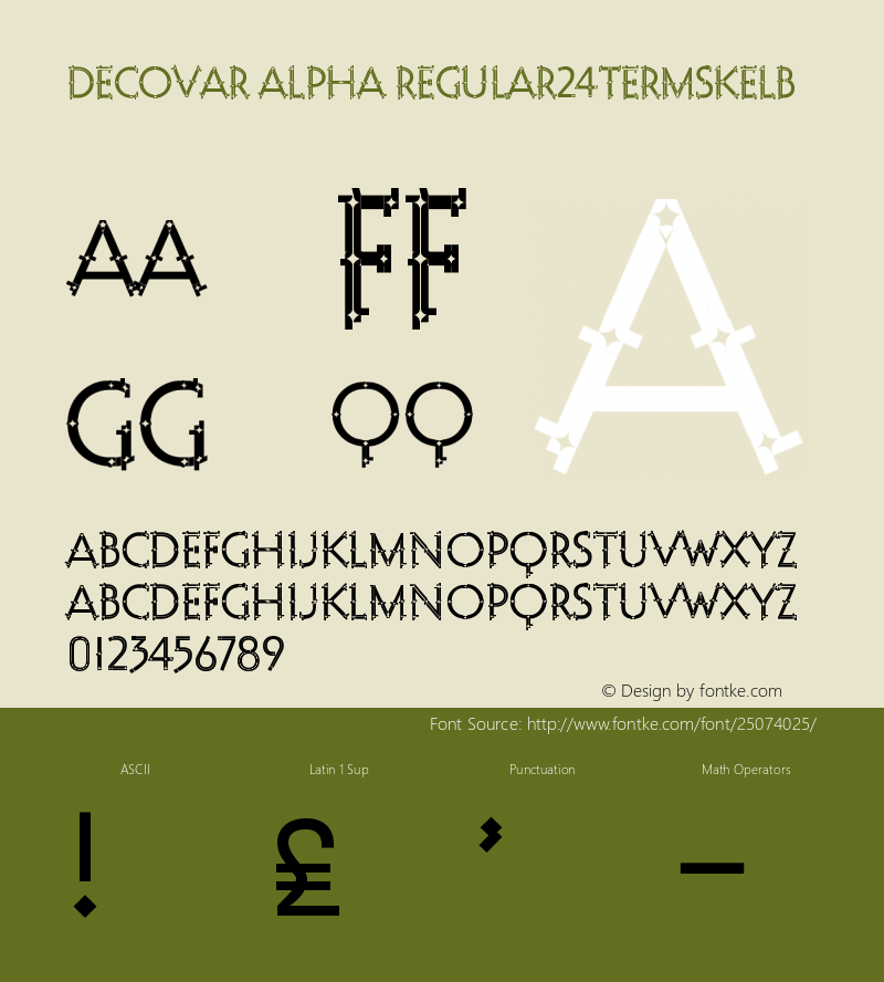 Decovar Alpha Regular24TermSkelB Version 0.000 Font Sample