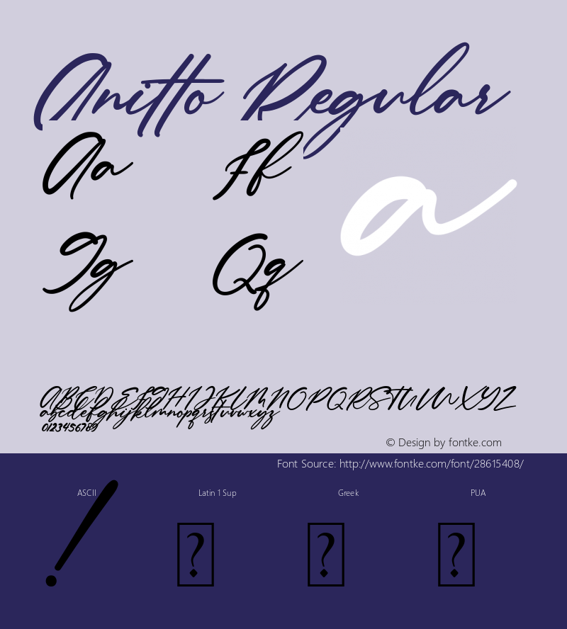Anitto Version 1.00;February 16, 2019;FontCreator 11.5.0.2421 64-bit Font Sample