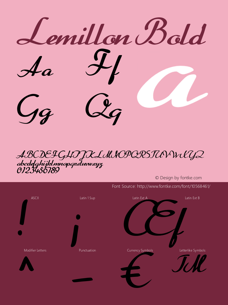 Lemillon Bold Version 1.000 Font Sample