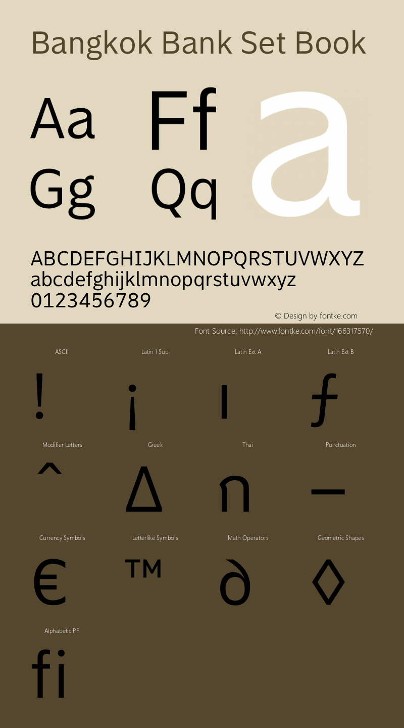 Bangkok Bank Set 1.000 Font Sample