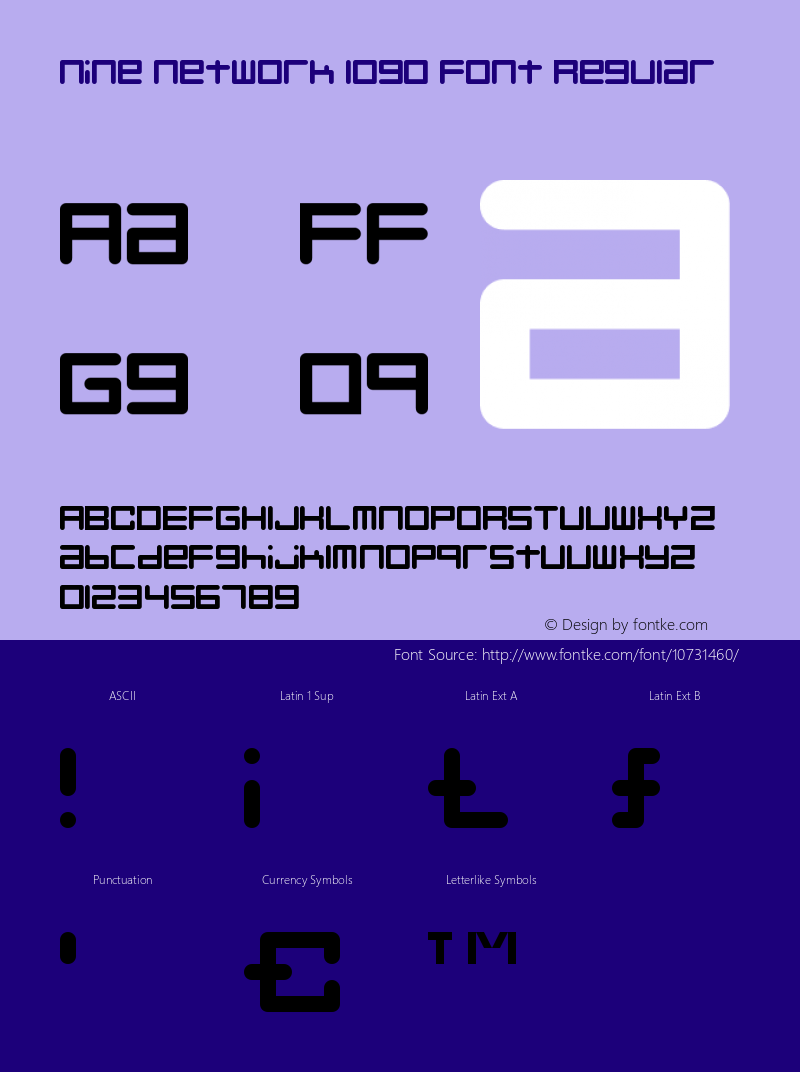 Nine Network logo font Regular Version 1.0 Font Sample