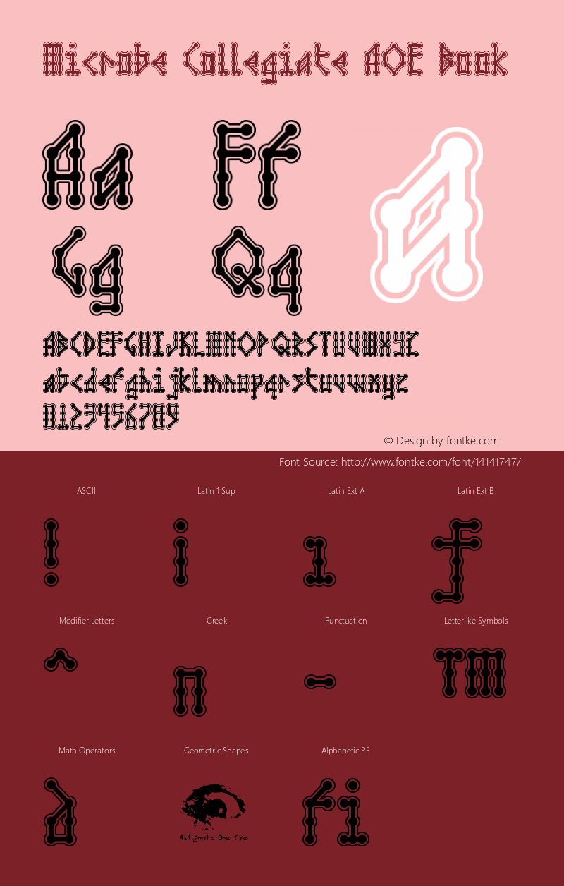 Microbe Collegiate AOE Book Version Macromedia Fontograp Font Sample