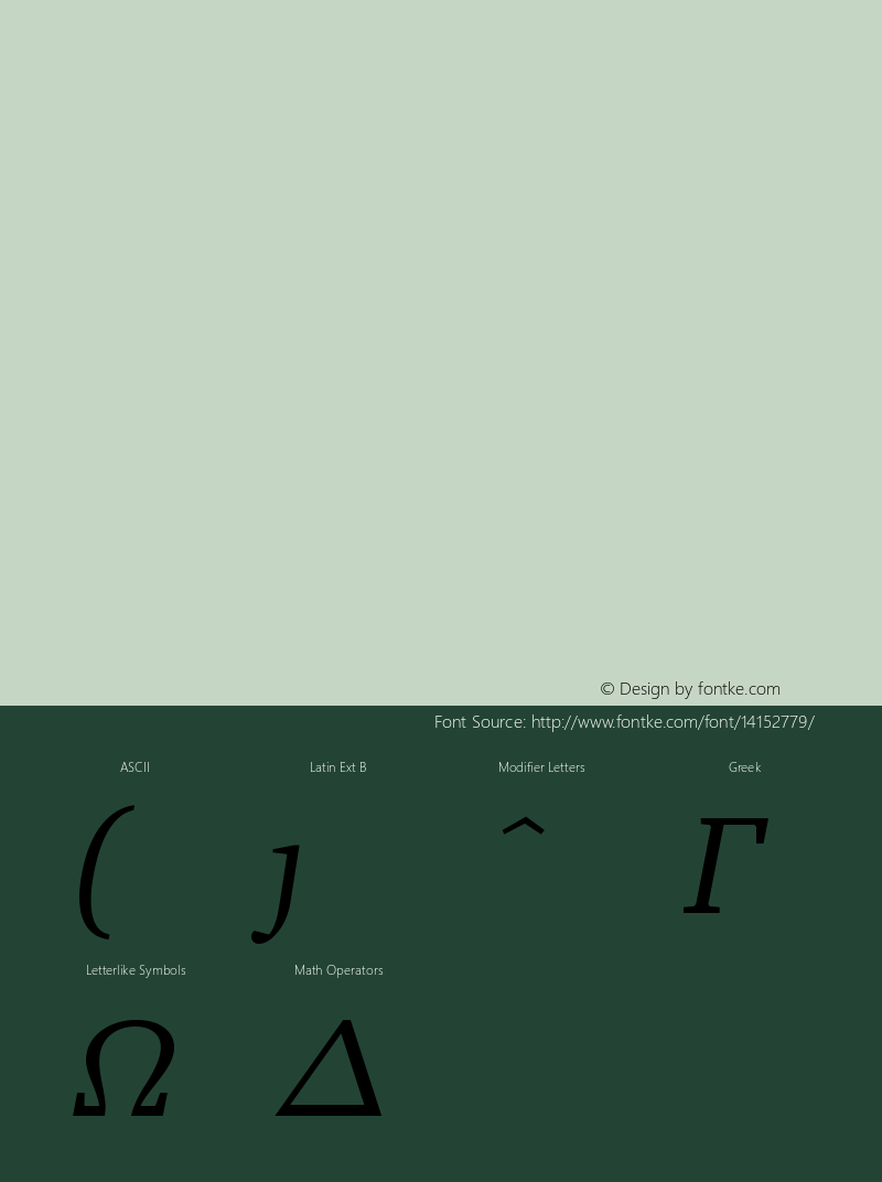 MathDesign-CH CH-Regular-Italic-OT1-10 Version 1.0 Font Sample