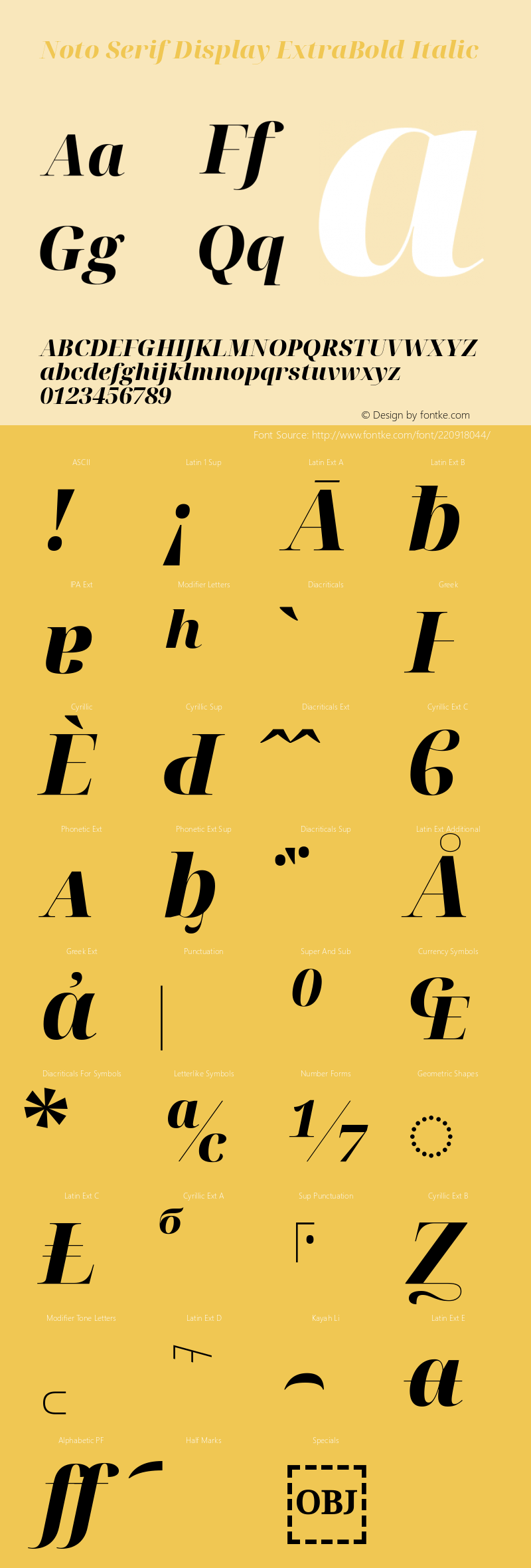 Noto Serif Display ExtraBold Italic Version 2.003图片样张