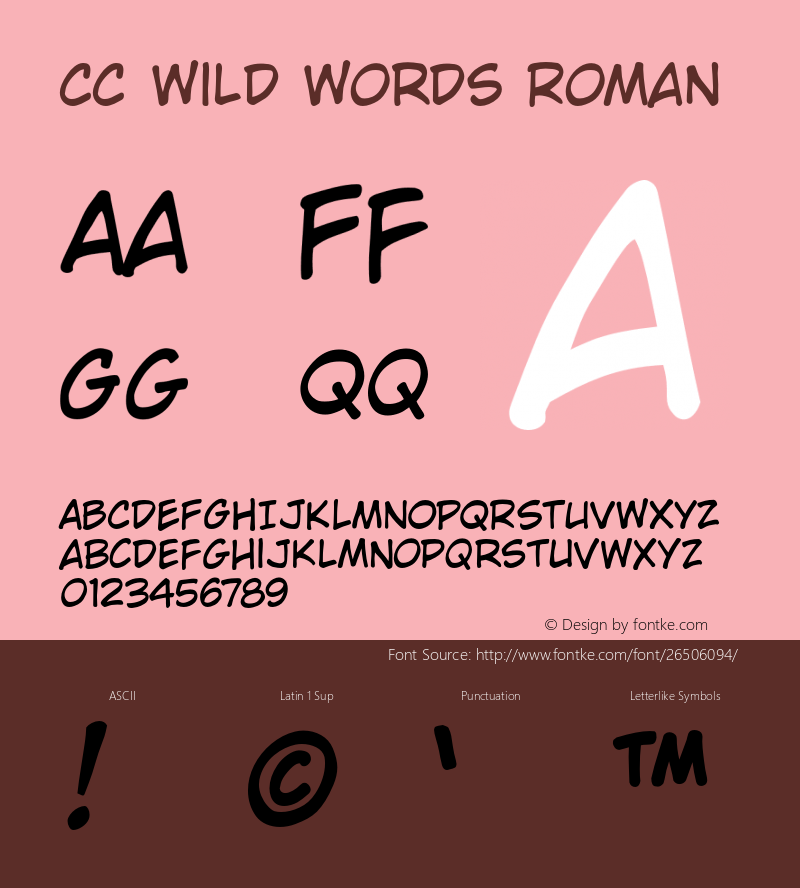 CCWildWordsRoman 001.000 Font Sample