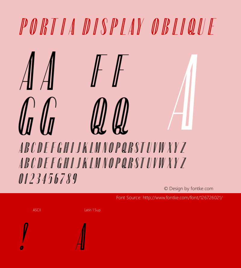 Portia Display Oblique Version 1.002;Fontself Maker 2.1.2 Font Sample