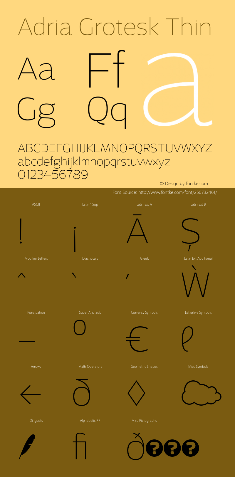 Adria Grotesk Thin Version 1.001;PS 001.001;hotconv 1.0.70;makeotf.lib2.5.58329图片样张