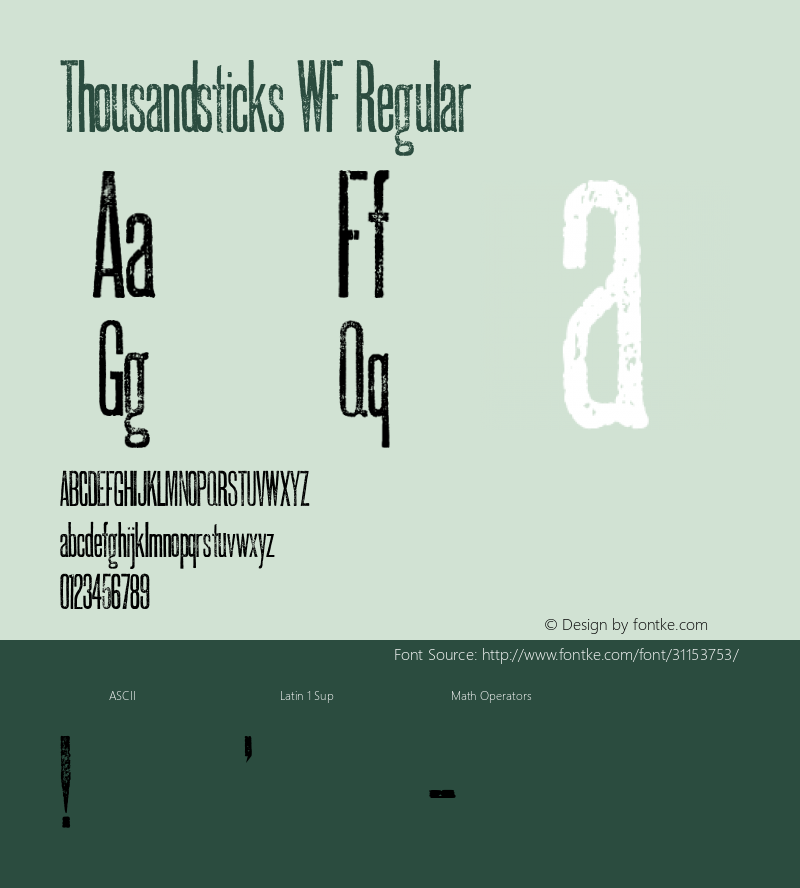 Thousandsticks WF Version 2.000 Font Sample