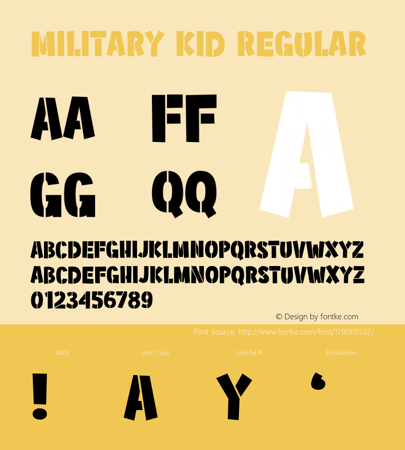 Military Kid Version 1.001;Fontself Maker 3.5.3图片样张