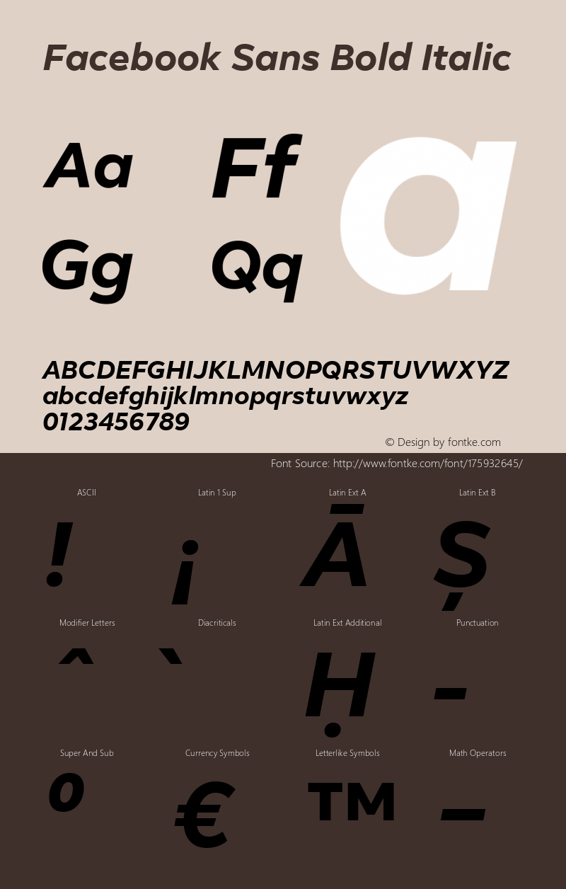 Facebook Sans Bold Italic Version 1.001图片样张