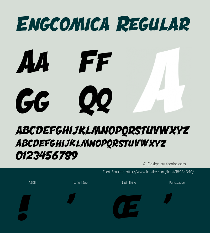 Engcomica Regular Version 1.0  Font Sample
