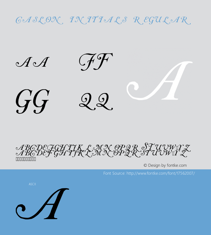 Caslon Initials Regular 001.003 Font Sample