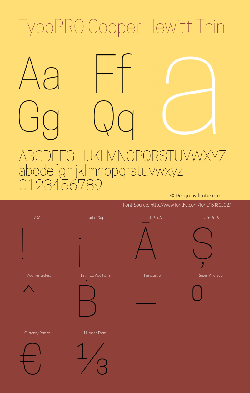 TypoPRO Cooper Hewitt Thin 1.000 Font Sample