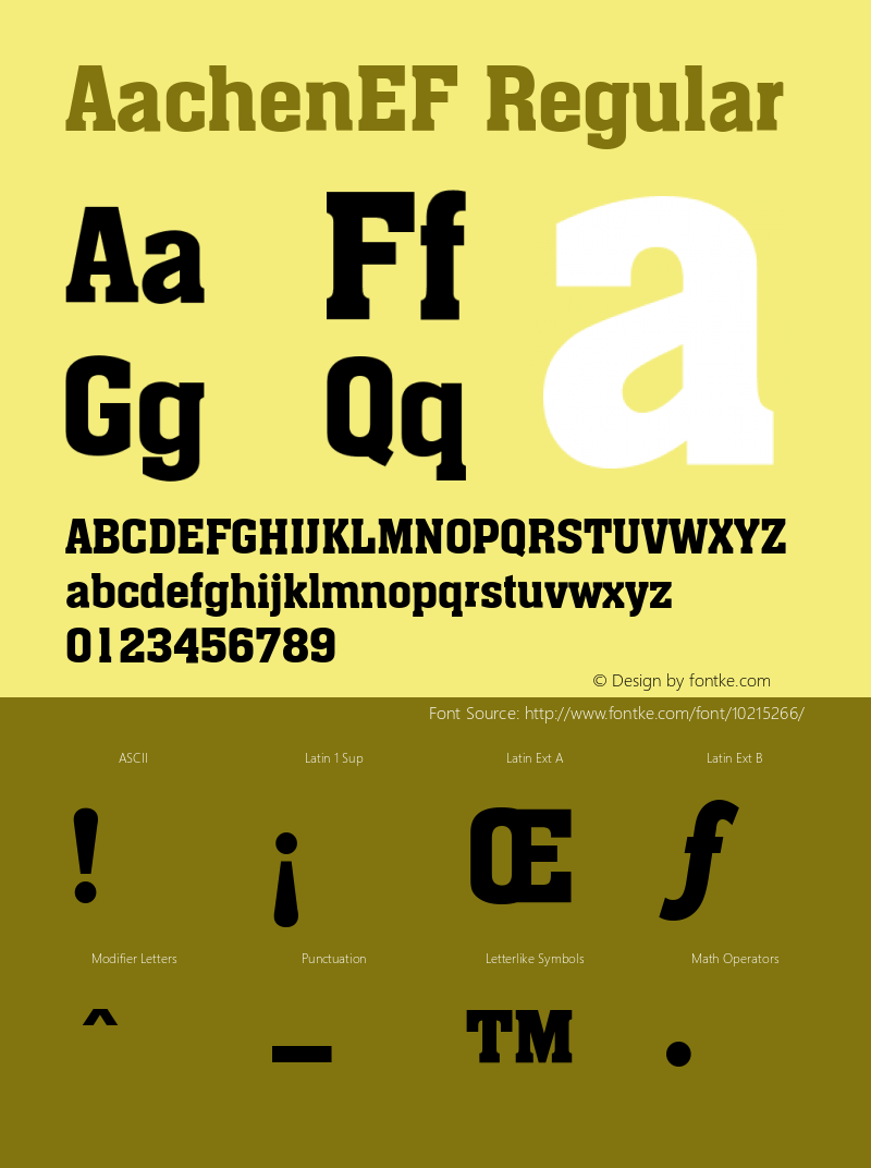 AachenEF Regular Version 1.00 Font Sample