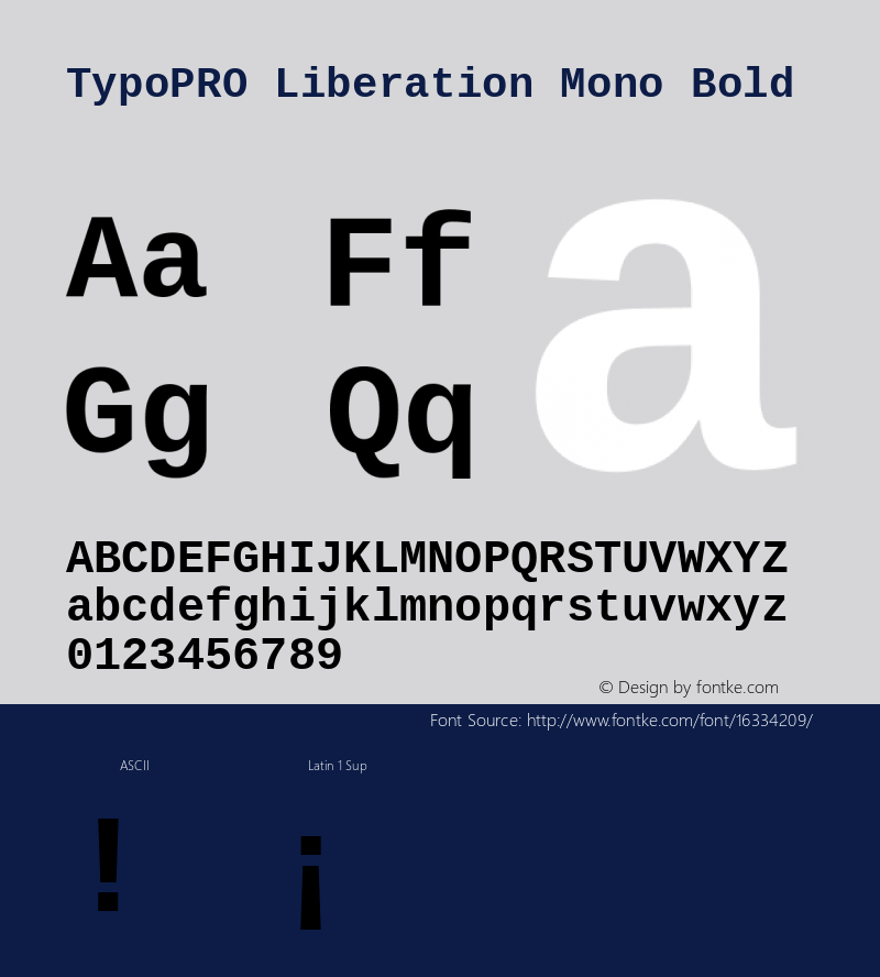TypoPRO Liberation Mono Bold Version 2.00.1 Font Sample