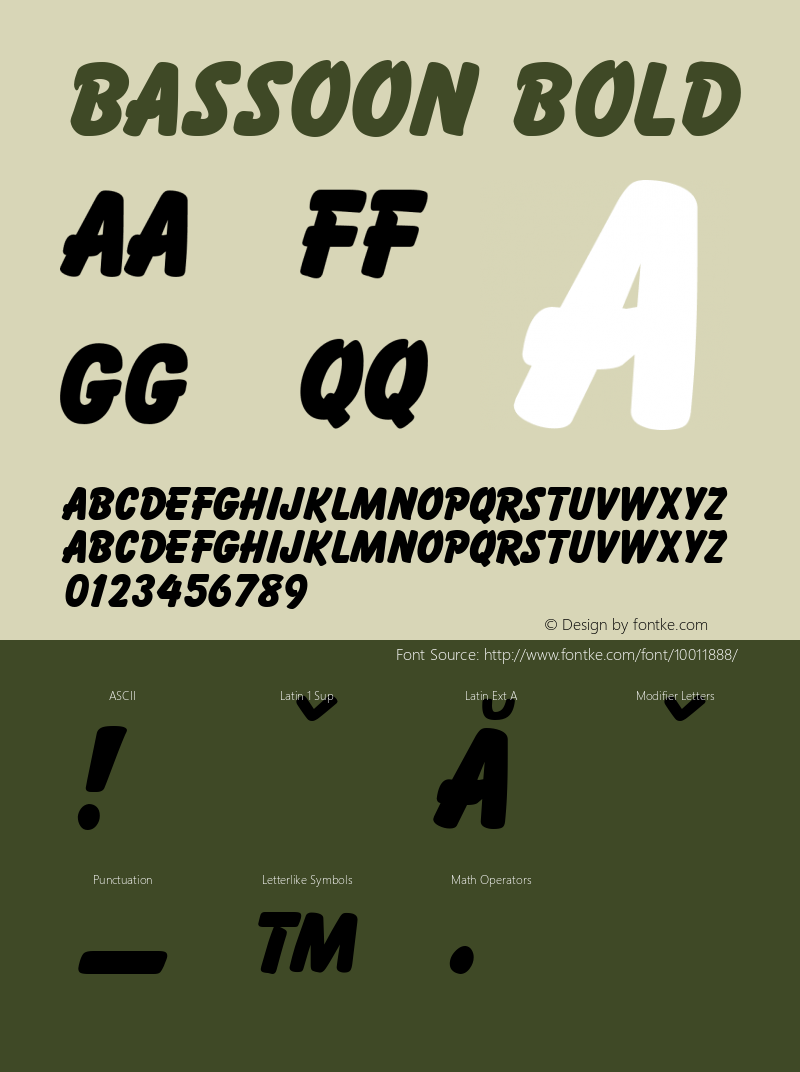 Bassoon Bold 1.0 Tue Nov 17 22:16:49 1992 Font Sample