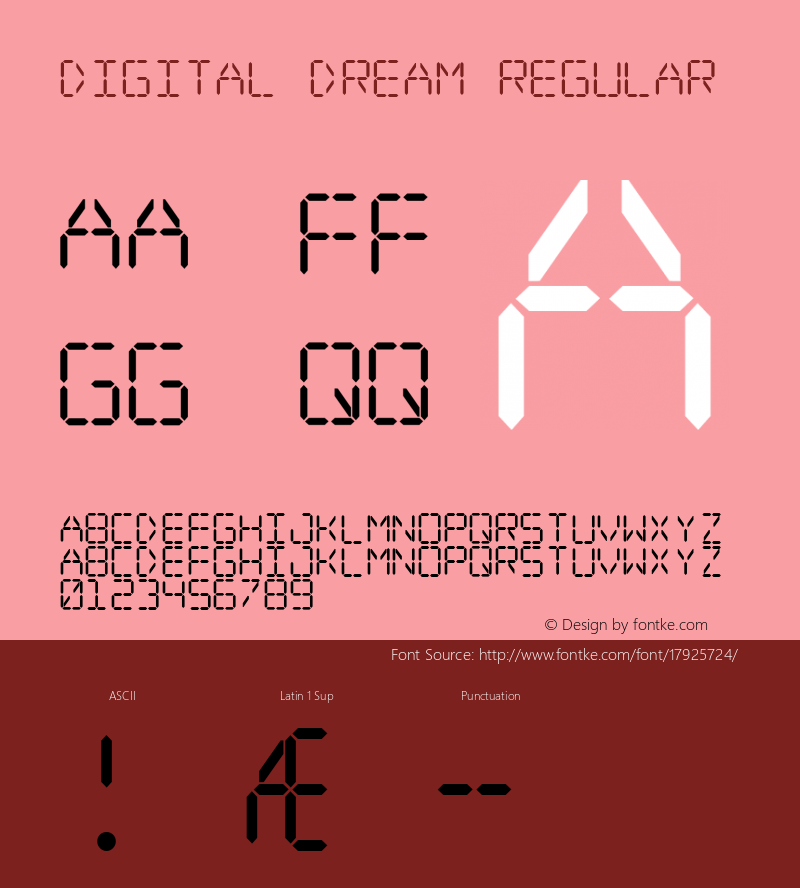 Digital dream Regular 2 Font Sample