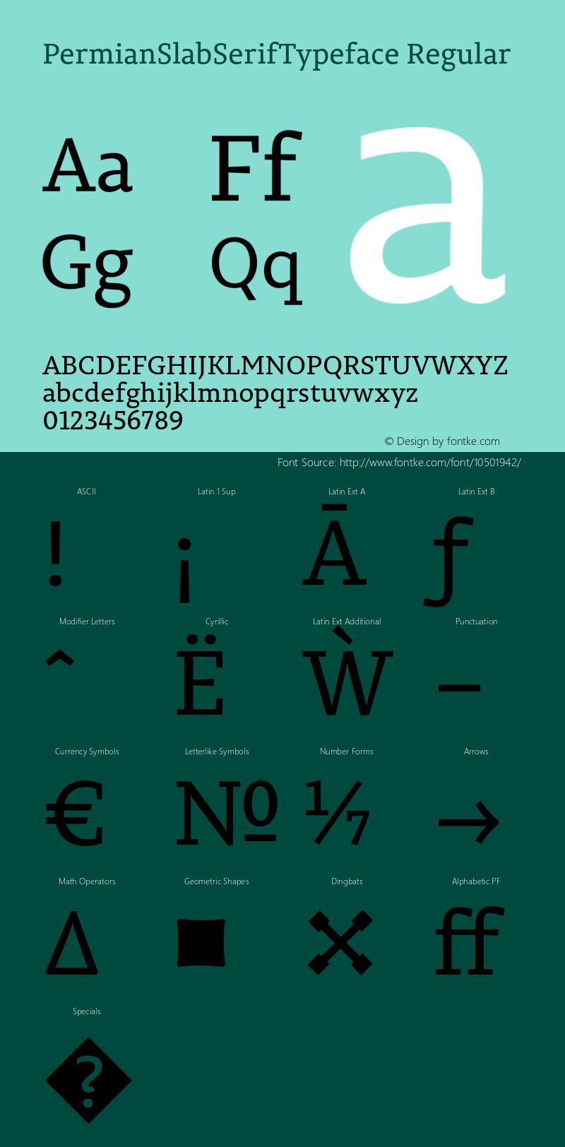 PermianSlabSerifTypeface Regular Version 1.000 Font Sample