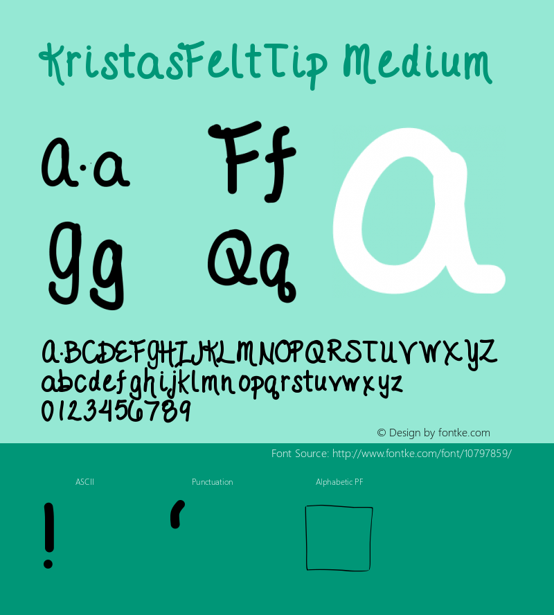 KristasFeltTip Medium Version 001.000 Font Sample