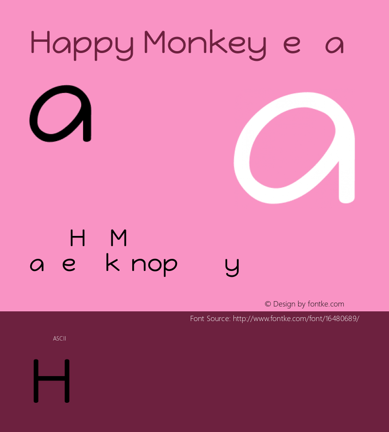 Happy Monkey Regular Version 1.001 Font Sample