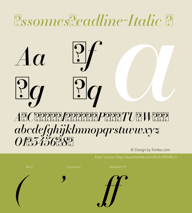 EssonnesHeadline-Italic ☞ Version 1.000 2015 initial release;com.myfonts.easy.james-todd.essonnes.headline-italic.wfkit2.version.4t2X Font Sample