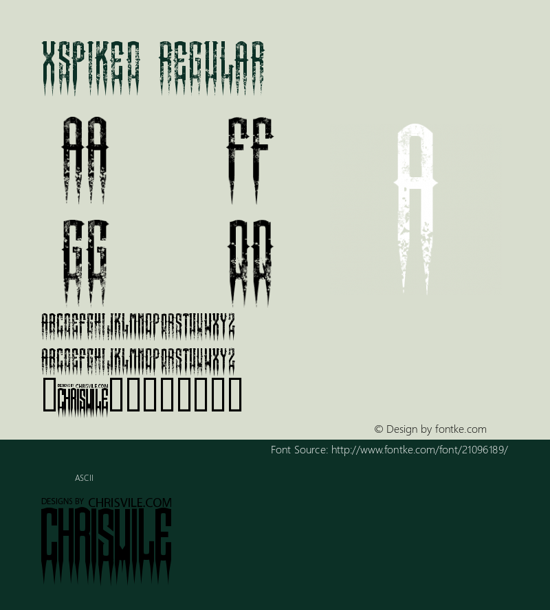 XSpiked-Regular Version 1.000;PS 001.001;hotconv 1.0.56 Font Sample