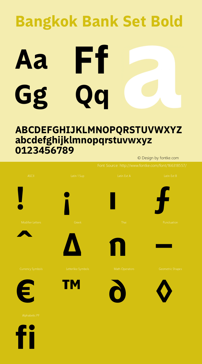 Bangkok Bank Set Bold 1.000 Font Sample