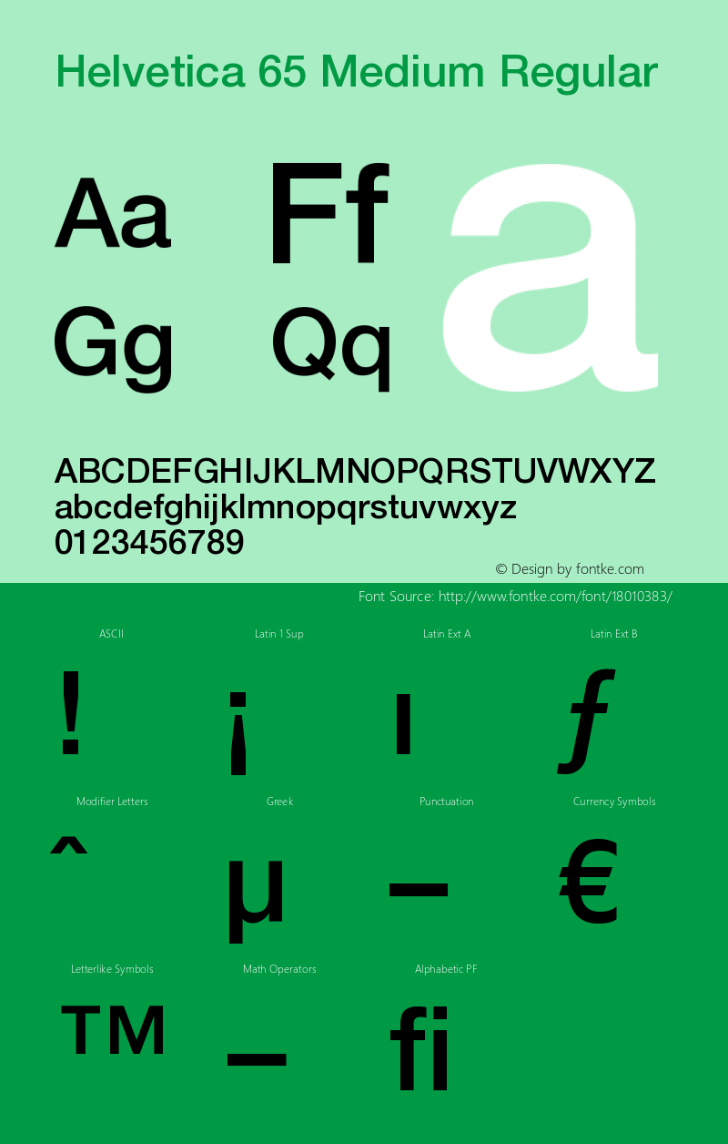 Helvetica 65 Medium Regular OTF 1.0;PS 001.002;Core 1.0.22 Font Sample