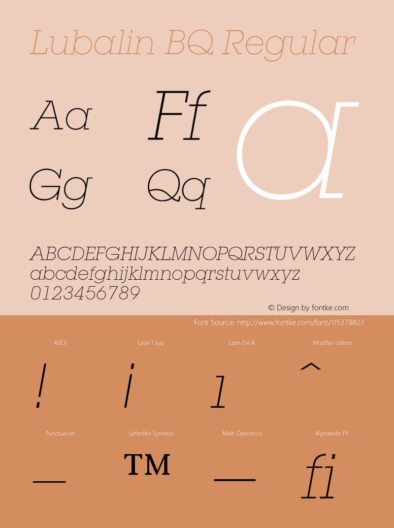 Lubalin BQ Regular 001.000 Font Sample