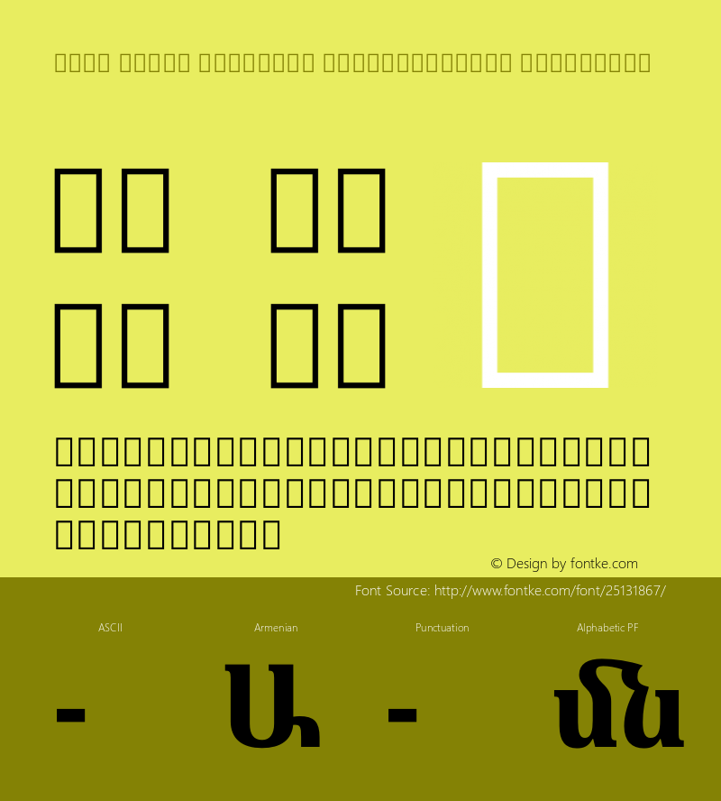 Noto Serif Armenian SemiCondensed ExtraBold Version 2.040 Font Sample