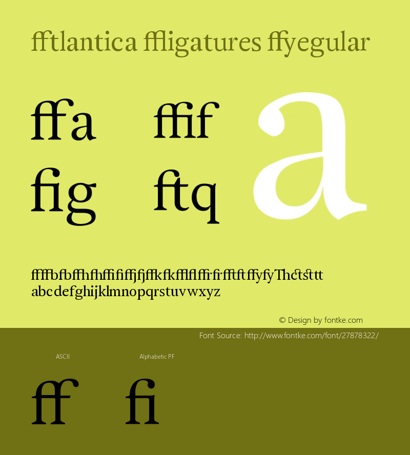 Atlantica Ligatures Version 1.000;PS 001.000;hotconv 1.0.38 Font Sample