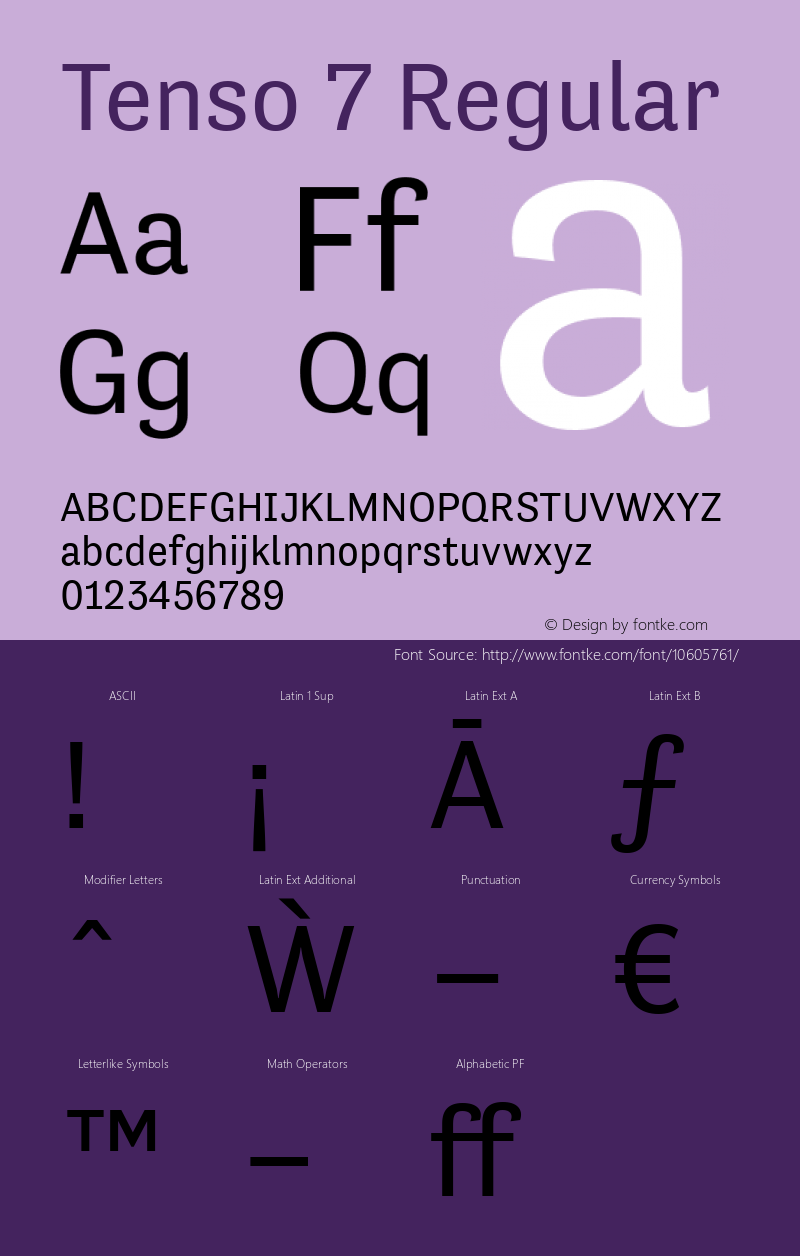 Tenso 7 Regular Version 1.035;com.myfonts.easy.exljbris.tenso.regular.wfkit2.version.41Eh Font Sample