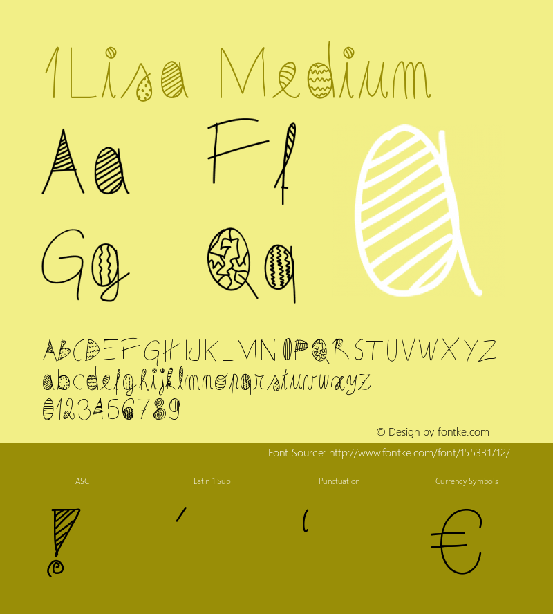 1Lisa Version 001.000 Font Sample