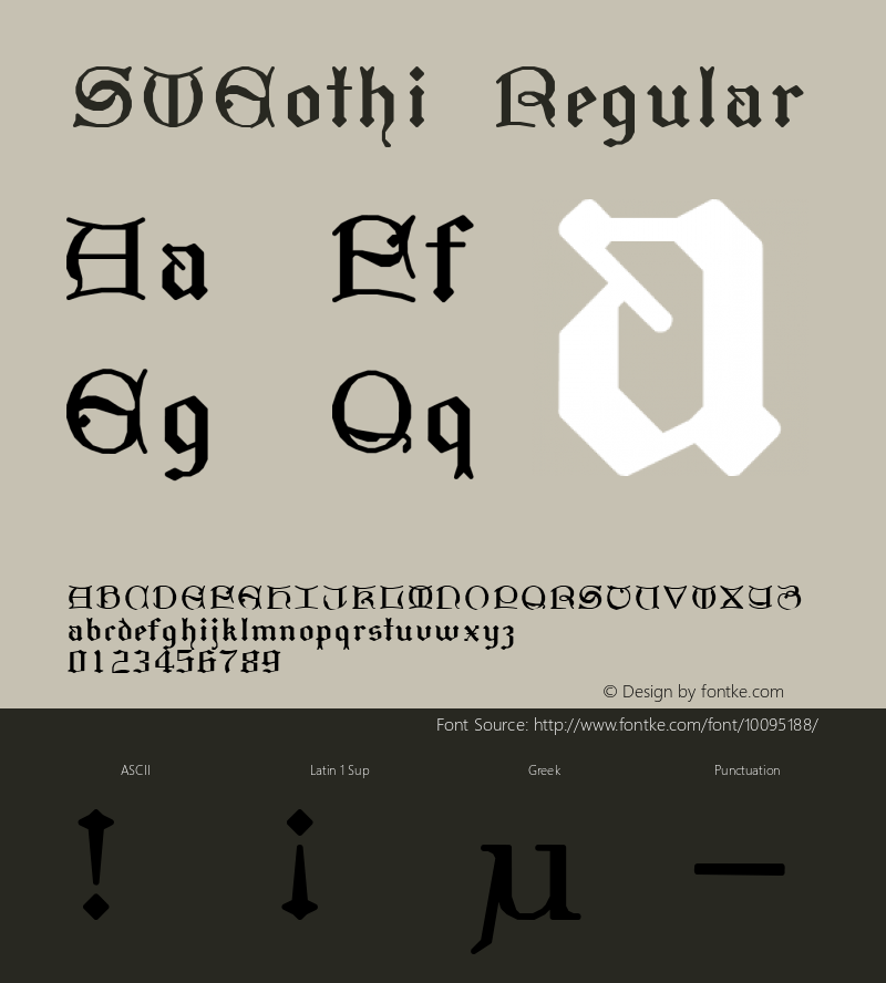 SWGothi Regular Macromedia Fontographer 4.1 09/12/01 Font Sample