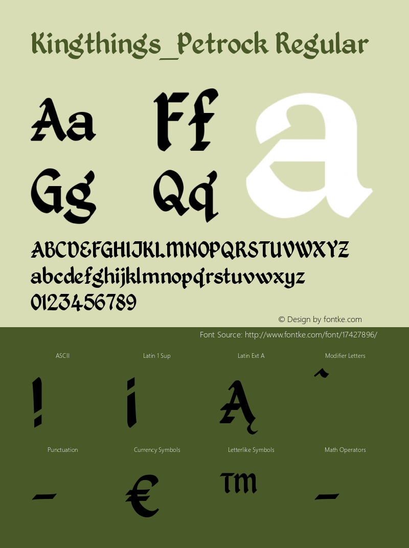 Kingthings_Petrock Regular 2.0 Font Sample