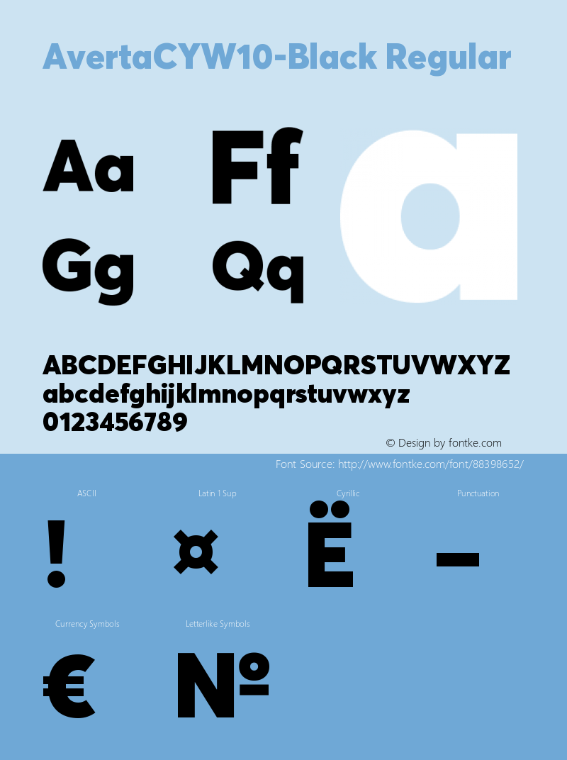 Averta CY W10 Black Version 1.008 Font Sample