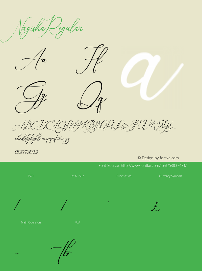 Nagisha Version 1.00;January 19, 2020;FontCreator 12.0.0.2546 64-bit Font Sample